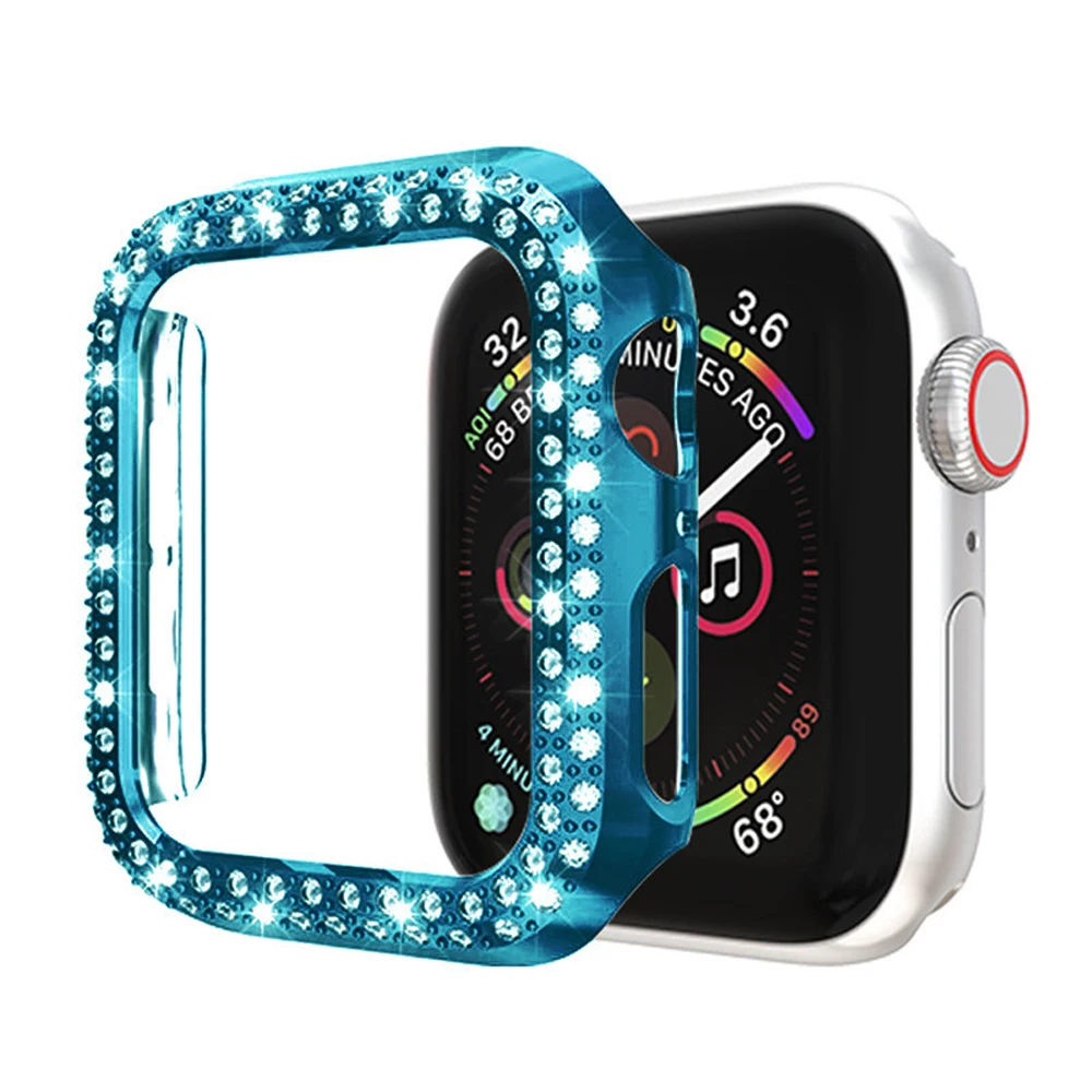 For Apple Watch,Bling Diamond Waterproof Pc Screen Protector Watch Case