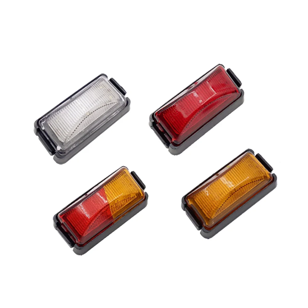1X 6LED Dual Color Red Amber 10-30V Side Marker Light New 73mm Truck Trailer Tray-back RV Caravan Tail Position Indicator factory