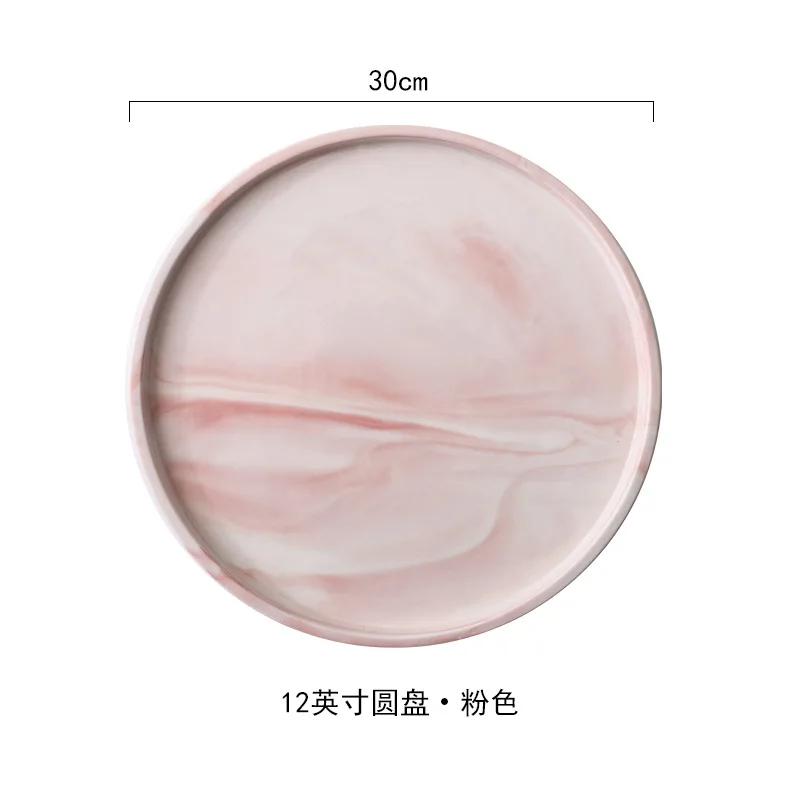 European Style Nordic Home Decor Luxury Ceramic Marble Jewelry Organizer Tray