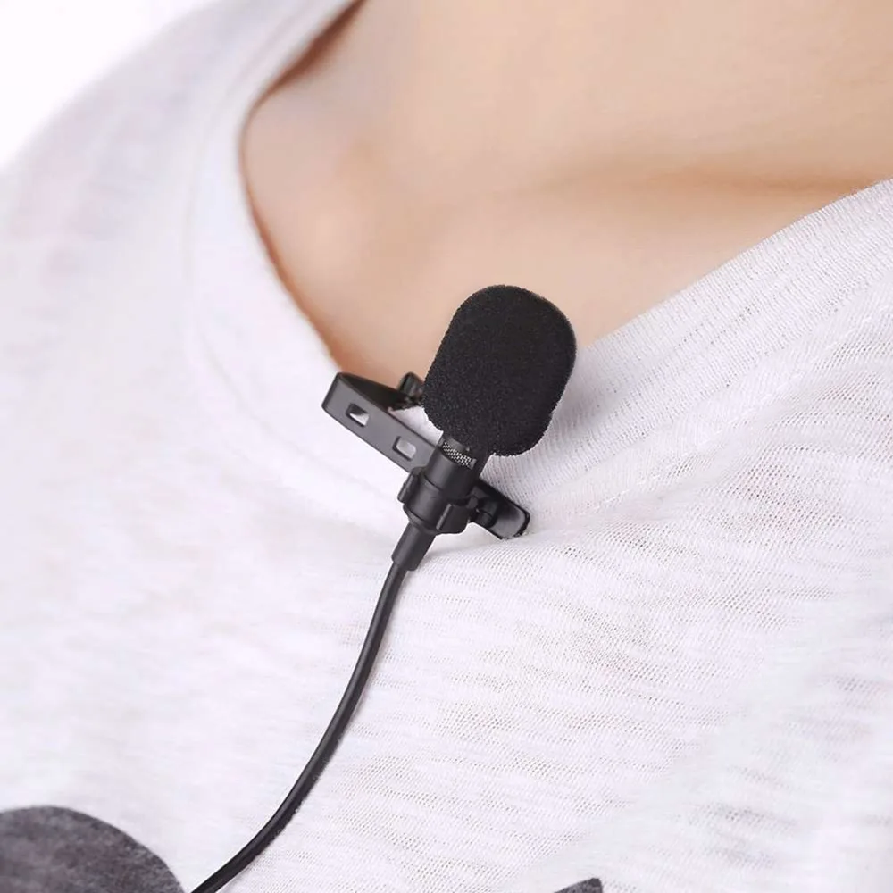 Q17 Clip-on Lapel lavalier Mic Wired 1.5m Portable 3.5mm Mini Microphone Condenser for Phone Laptop