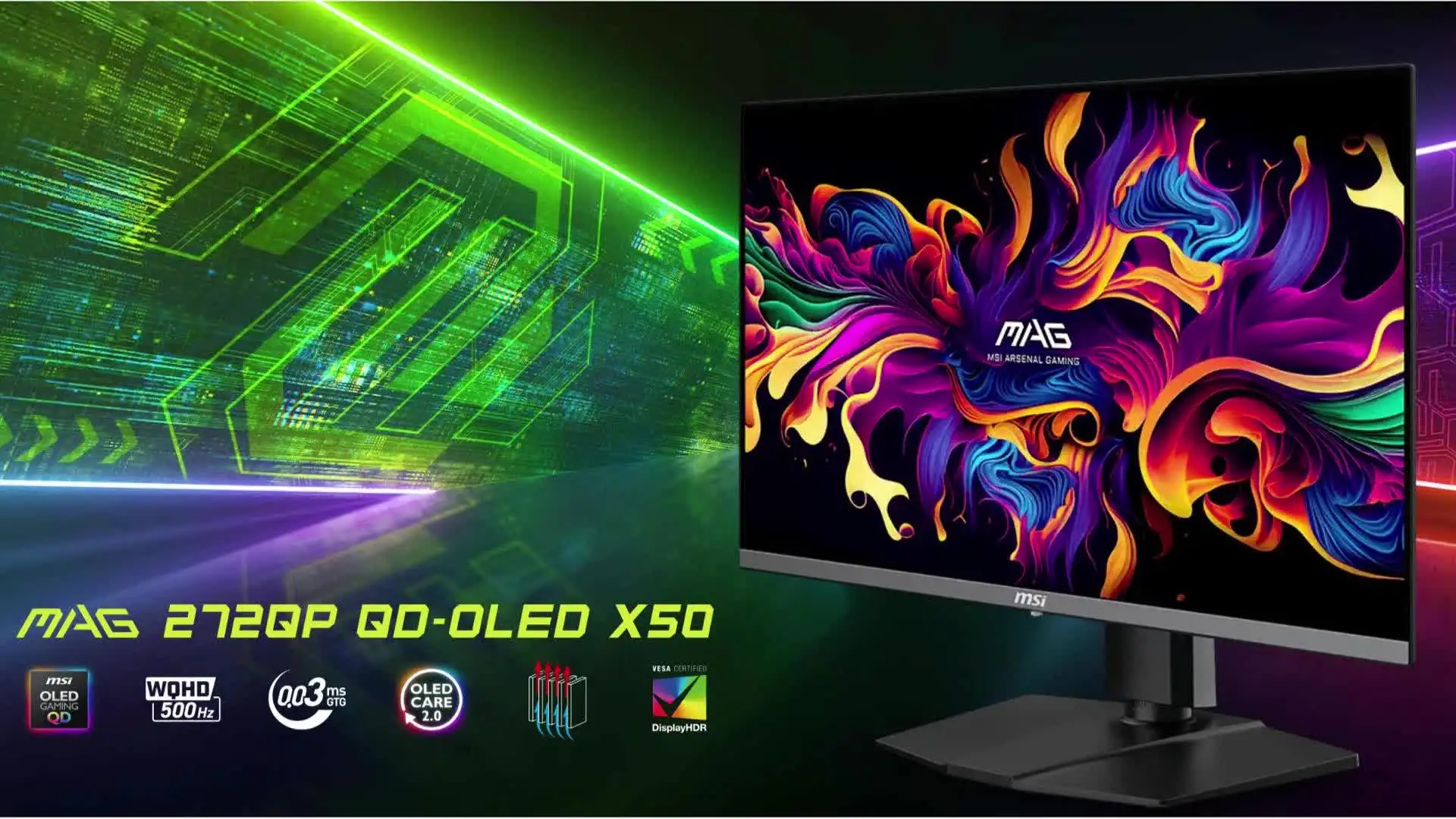 MSI MPG 271QR QD-OLED X50 - 500hz Gaming Monitor for Esports