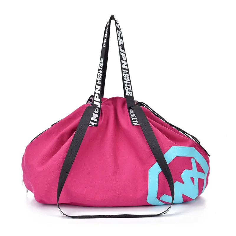 Custom women men canvas travel duffel bag shoulder sport bag drawstring gym bag