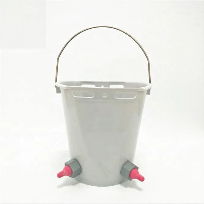 Poultry Farming 8l Volume Cattle Calf Feeding Bucket With Teats Feeder