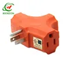 UL listed Heavy Duty 3-Outlet Grounded Triangle Tap Adapter