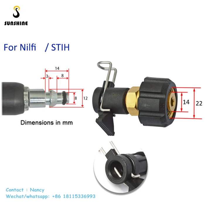 High Pressure Washer Hose Extension Connector M22 For Different Brand