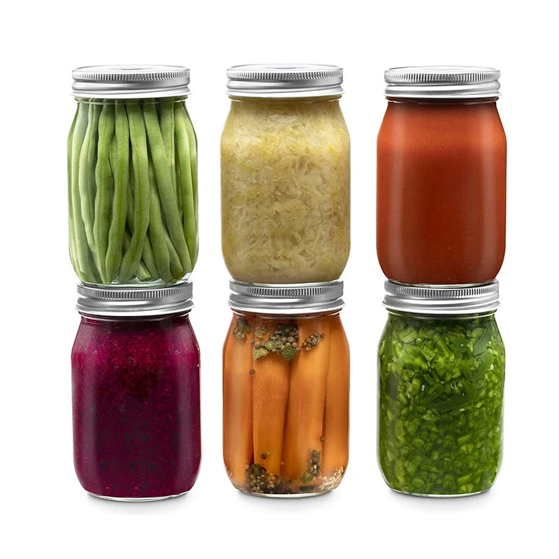 Glass Jar Supplier Wholesale Wide Mouth Mason Jars 8 Oz 16 Oz Glass Jar