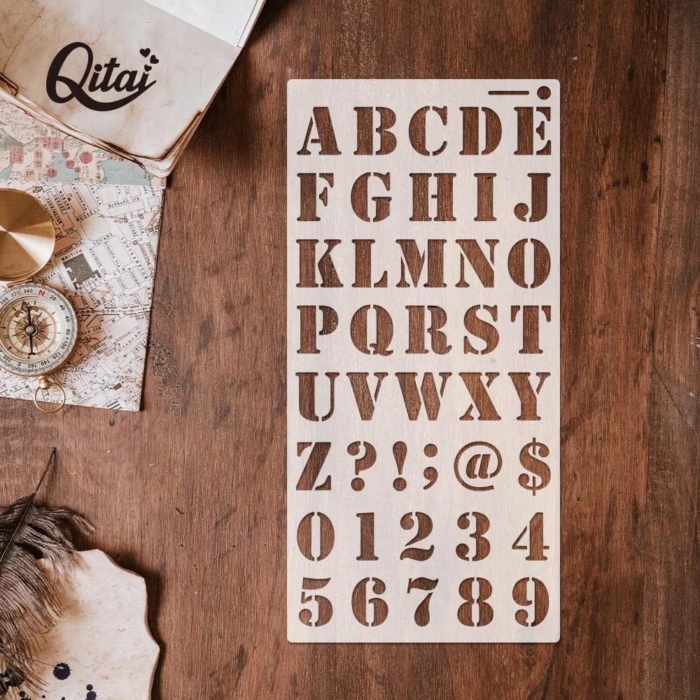 31cm X 15cm 8 Designs Laser Cut Pet Plastic Wall Decor Alphabet Stencil