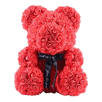 teddy bear covered in roses