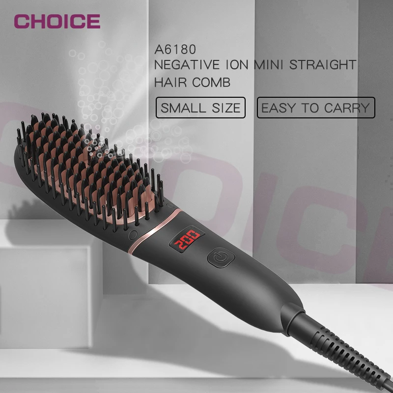 Amazon Top Seller Beard Comb Ceramic Ionic Straight Brush Flat Iron
