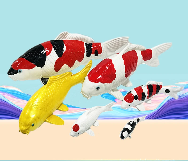 Aquarium Artificial Resin Floating Pond Decoration Animal Statue Orange