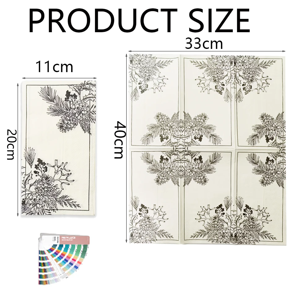 LR Modern 3ply Yellow Flower Ink Printed Disposable Food Grade Biodegradable Square Paper Napkin 33x40cm Spring Festival Party factory
