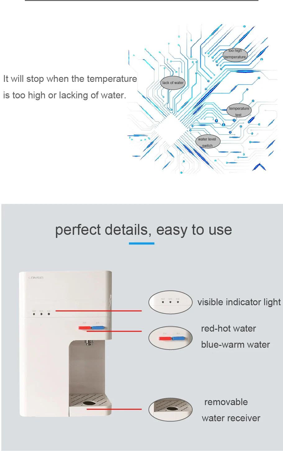 Hot And Warm Pipeline Water Dispenser G1 Used In Kitchen And Bed Room