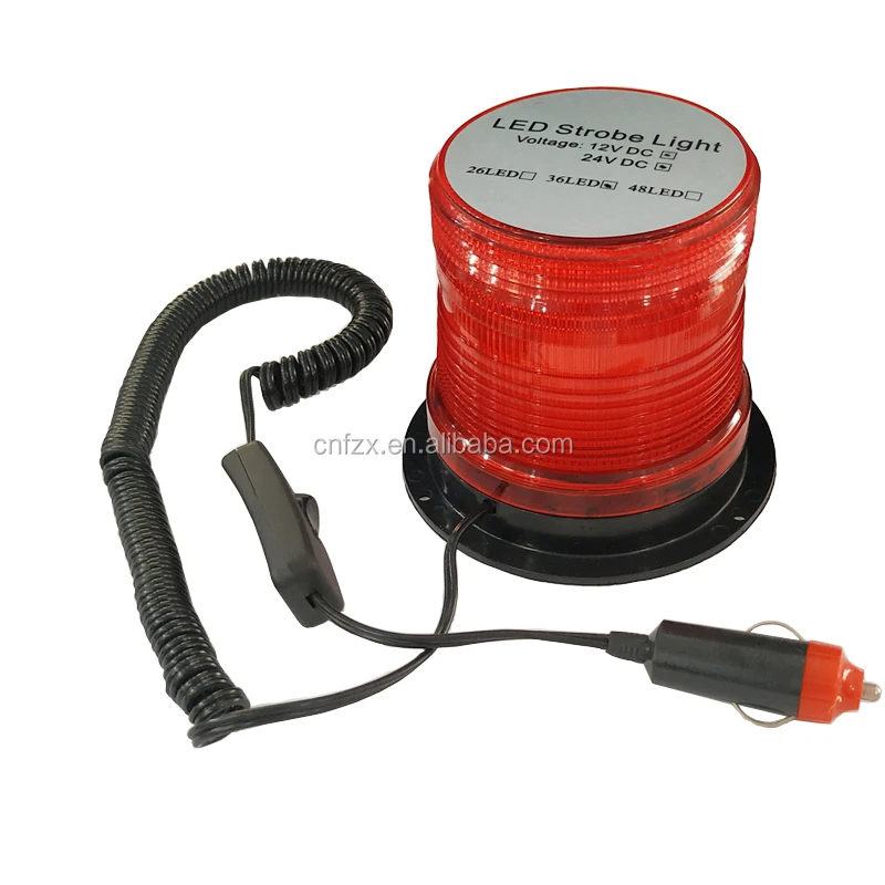 Led Flashing Yellow Warning Beacon Light Strobe Lamp for Police Ambulan Car