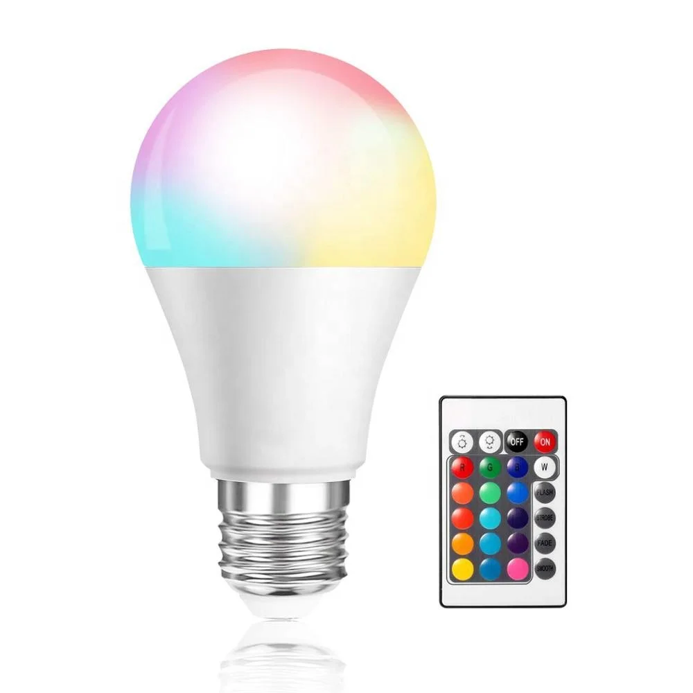 RGB Color Changing LED Bulb Light with Remote, 7W 600lm A19 E26/E27 Screw Base for Party, Home Decor, Bedroom, Stage and More