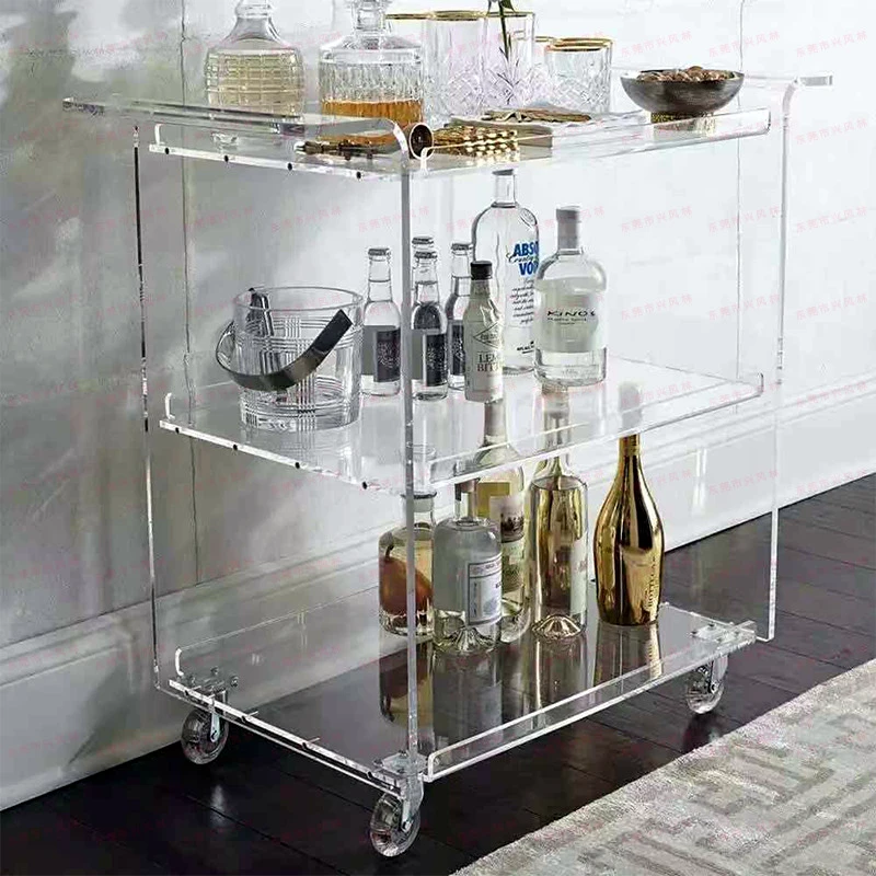 Acrylic Trolley Handcart Special Transparent Acrylic Handcart Dining