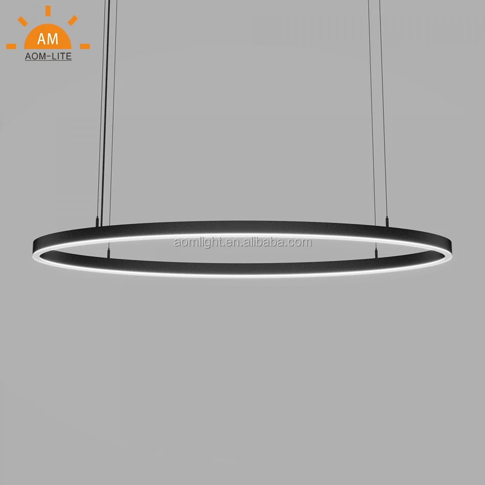 Ellipse Metal Ring 3' LED Down Light pendant light graceful suspension lighting simple personality circle led acrylic chandelier
