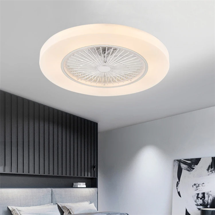 Modern ultra-thin fan light bedroom dining room led ceiling fan light