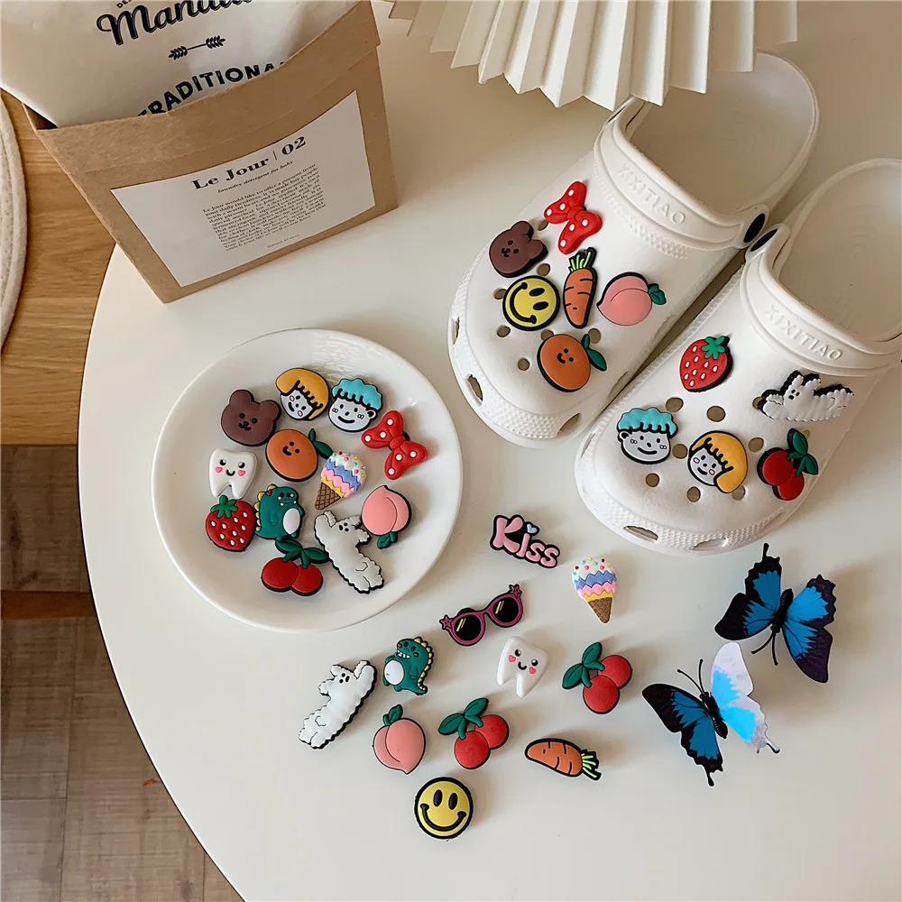 Custom Soft Pvc Rubber Shoe Lace Charms Clog Shoes Decoration Custom