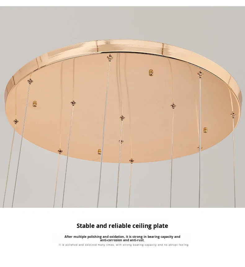product nordic luxury creative staircase chandelier rotating duplex loft light for villa hotel middle sized lamp for living room lobby-12