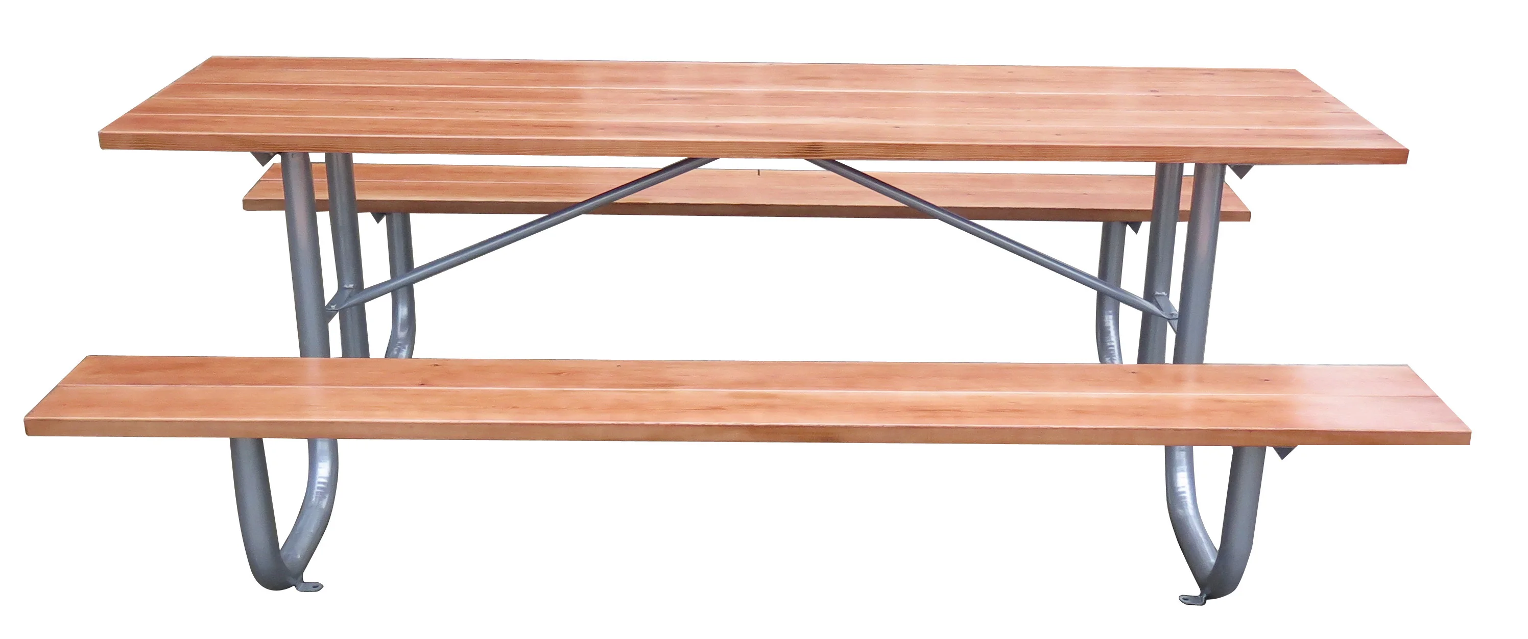 Composite Wood Steel Patio Heavy-Duty Dining Wholesale Park Teak Leisure Way Design Modern Picnic Assemble Restaurant Dinning Ta
