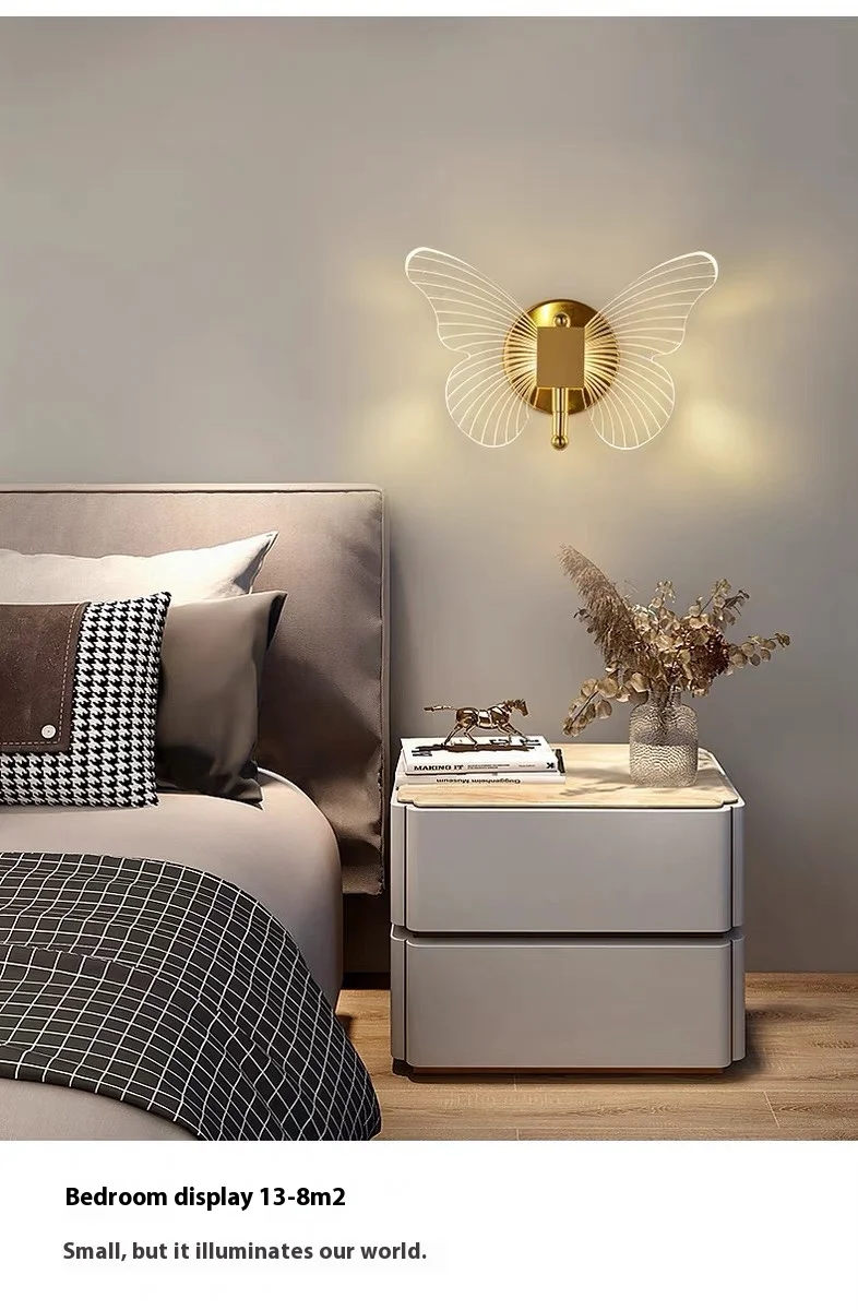 product butterfly inspired led wall lamp with light modern for nordic style hotels bedsides bedrooms and tv walls-5