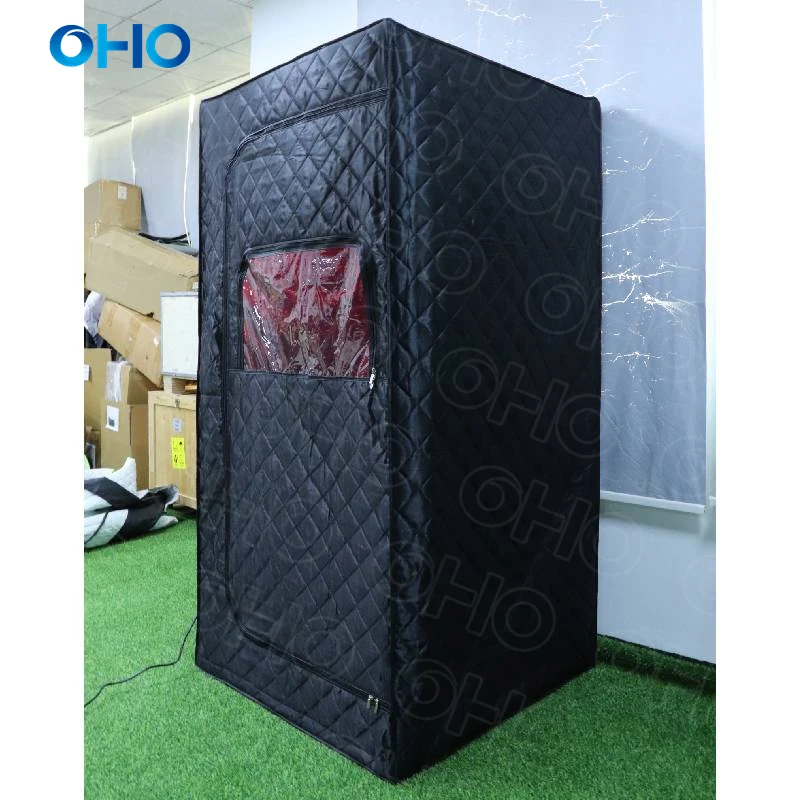 OHO Indoor Personal Sauna Box Room Far Infrared Sauna Tent Led Red Light Therapy Portable Full Body Dry Sauna Tent manufacture