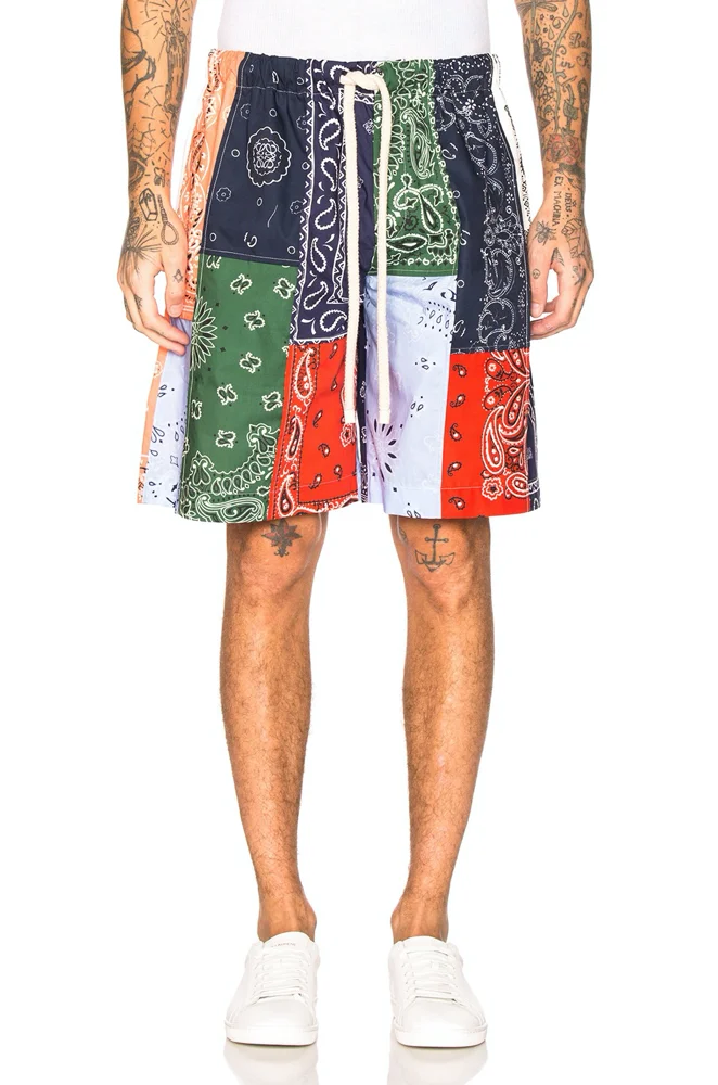 Custom Print High Quality Fashion Designer Brand Bandana Shorts Pants