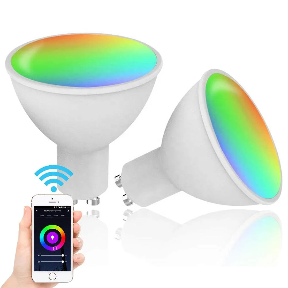 Factory Directly Selling Wifi Smart RGBW Led Lighting Bulb GU10 For Indoor