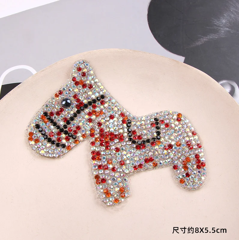 Custom Free sample rhinestone iron on embroidered angel fairytale crystal patch