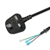 uk standard bs power cord 3 pin plug with wire flex cable for 3g