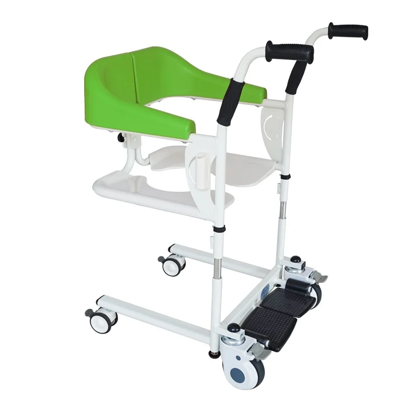 Base Grass Color Multifunction Folding Patient Transfer Commode