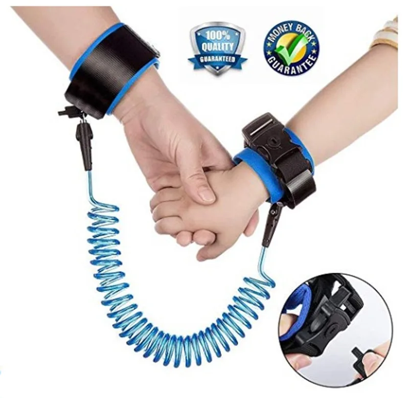 Azul Zerodis 2M Baby Kids Anti Lost Wrist Leash with Safety Key Lock Comfortable Child Toddler Harness Wristband Outdoor Activities Shopping 
