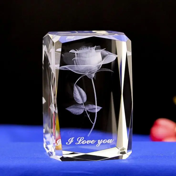 Best Selling 3d Laser Engraved Crystal Glass Cube For Valentines ...