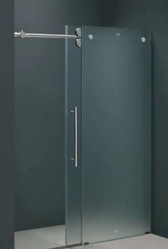 High quality and good price Acid etched glass /Frosted glass bathroom door