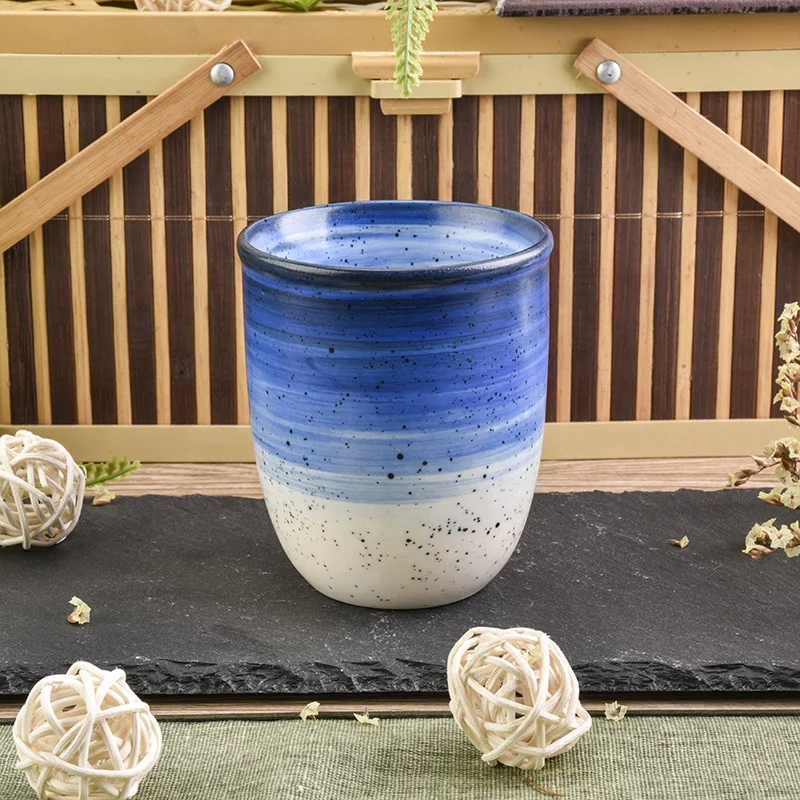 Personalized hand painting ceramic candle containers votive scented candle holders wedding decor