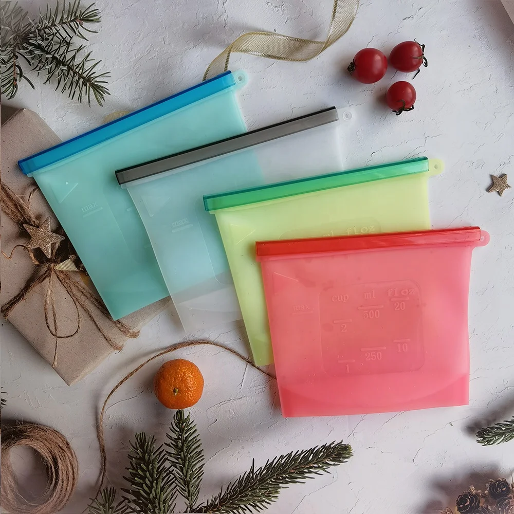 500ml Silicone Food Grade Reusable Storage Bag Standup,Cook Store Sous Vide Or Freeze Buy