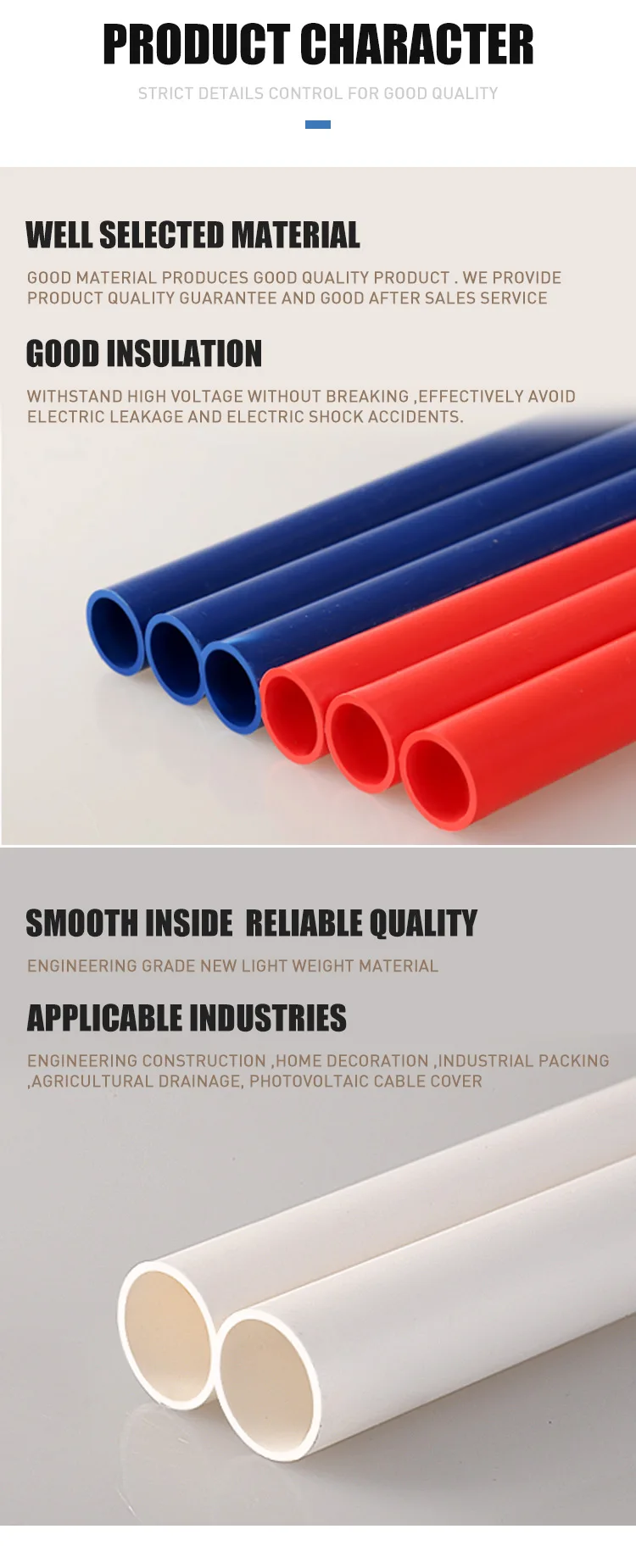 Factory Outlet Colored Uv Resistant Pvcu Electric Cable Orange 6 Sdr