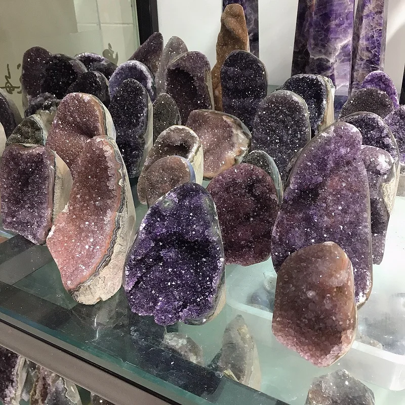 Wholesale Natural Rough Uruguay Amethyst Cluster Prices Of Fengshu Colorful Amethyst Crystal