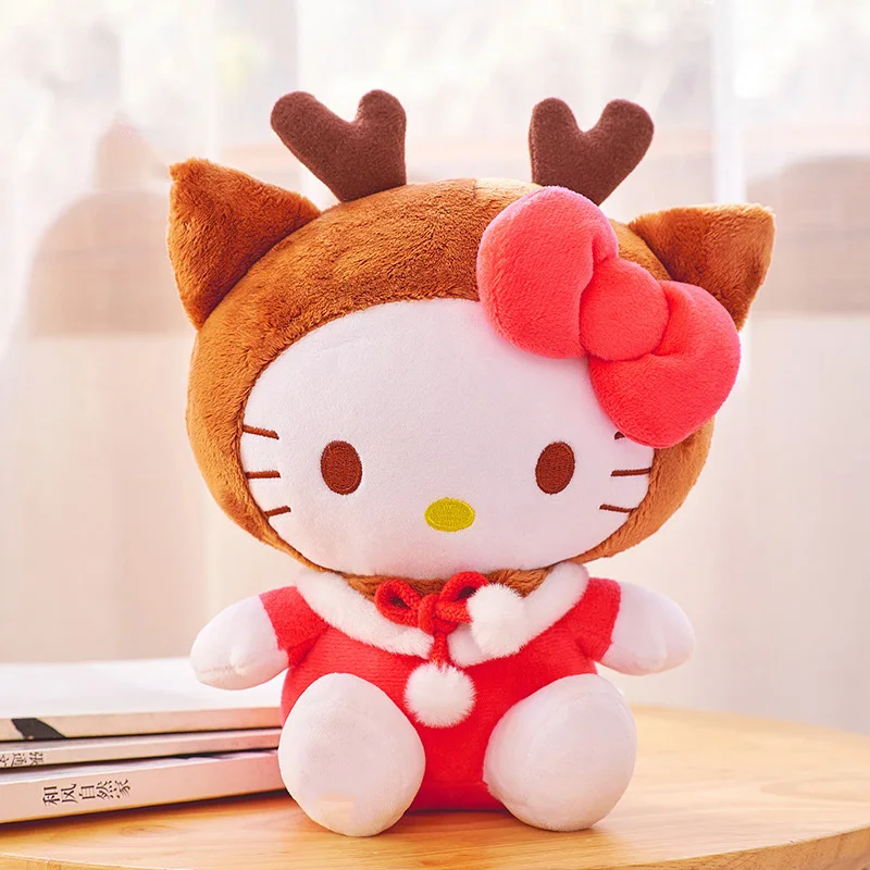 Genuine Sanrio Cartoon Animation Plush Doll Christmas Elk Kt Cat Toy