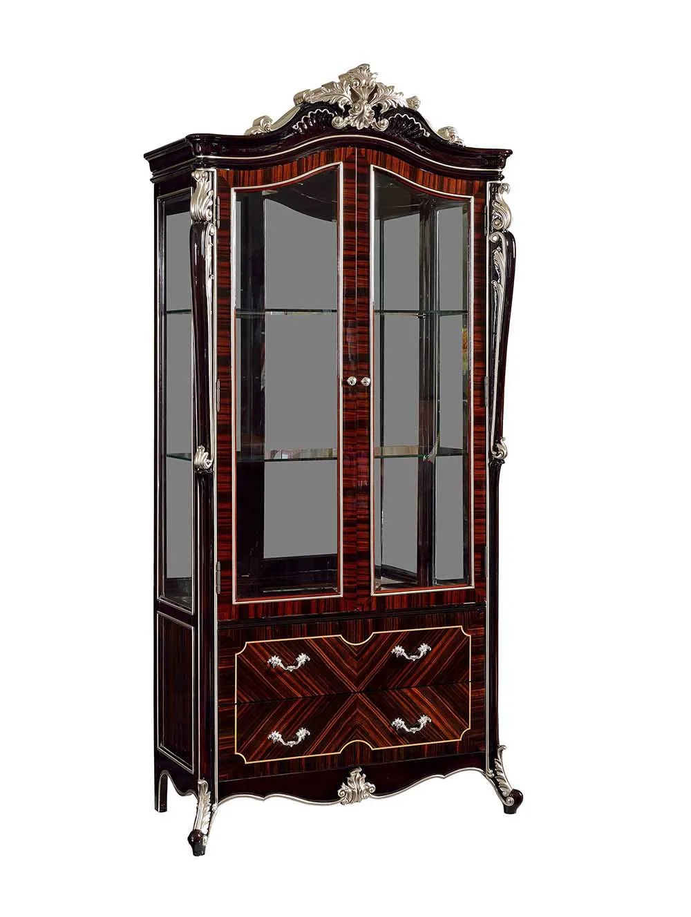 Classic Wine Cabinet 2 Glass Doors Display Wooden Cabinet Buy
