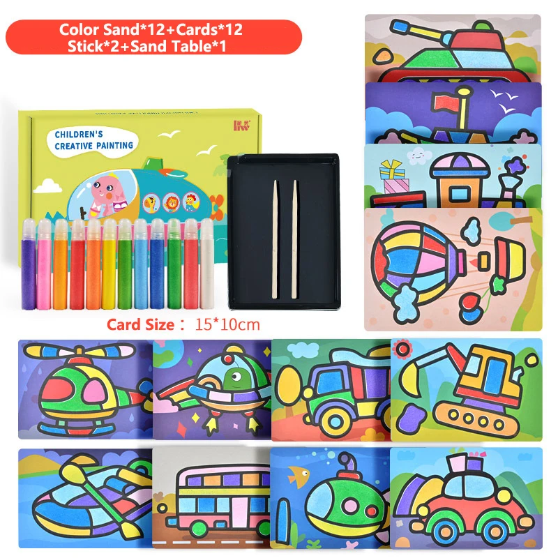 Colored Peel And Sand Art Kits Sheets For Kids Scenic Sand With Sheets ...