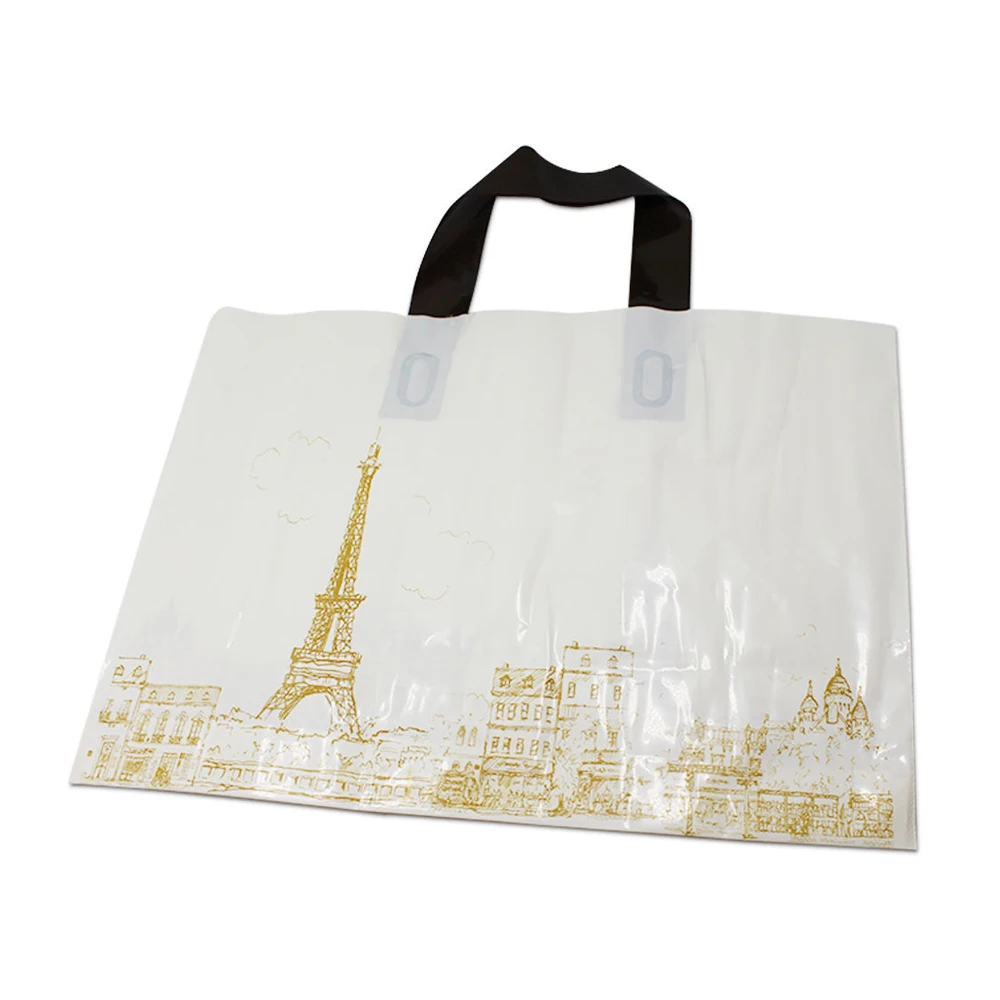 100% Eco-friendly Biodegradable Hdpe ldpe Soft Shopping Carrying Fashion Loop Plastic Handle Ppromotion Shopping Bag