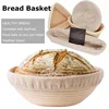 Indonesian rattan banneton round bread display rattan bread proof basket linen set