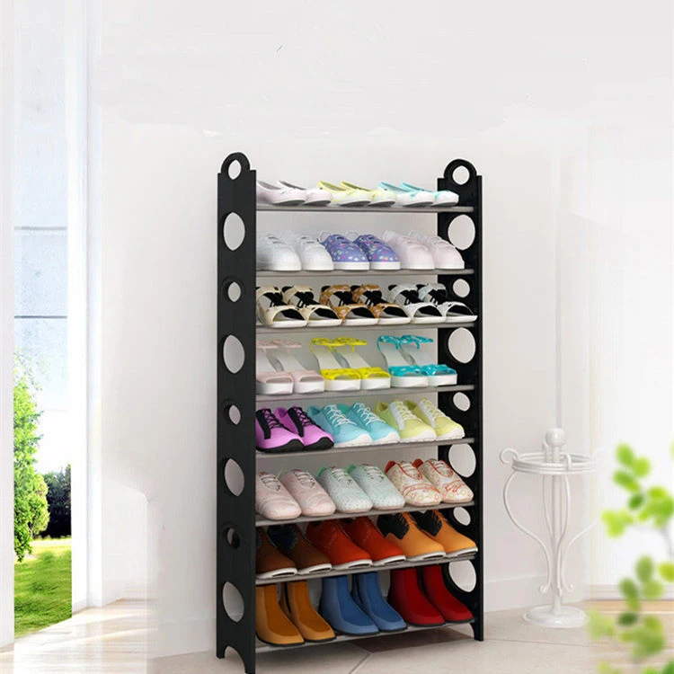 
Black stackable shoe rack Free Standing Adjustable shoe Organizer Space Saving 10 Tiers Shoe Rack for home 