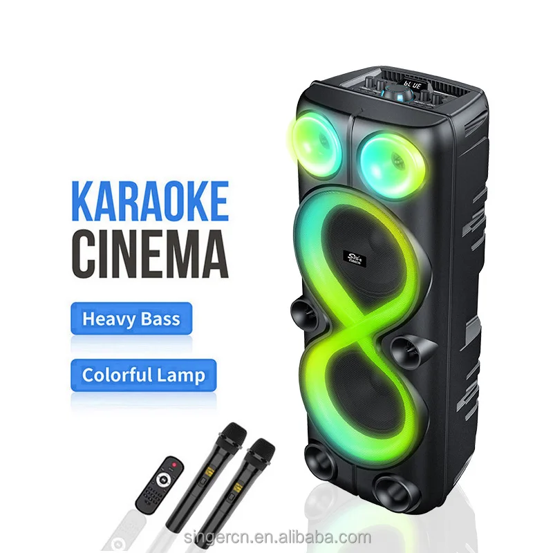 スーパーBAWOTEX-HDZ BAWO-108BZ Portable Dual 8 Inch Bluetooth Speaker with Subwoofer, Microphones