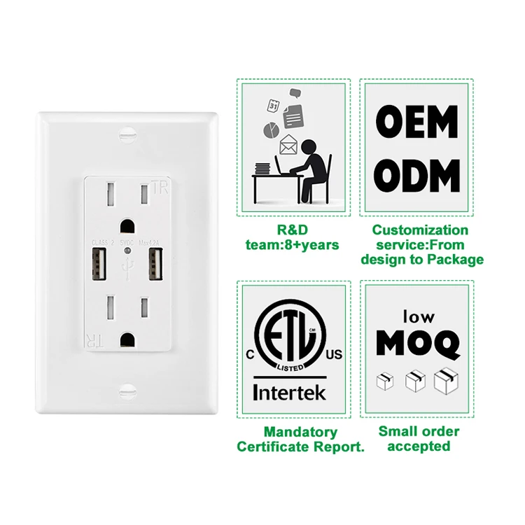 CGA Smart Home Tuya Phone App Remote Smart Life Zigbee Wifi Usb US Inwall Smart Wall Socket - ANKUX.COM