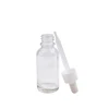 1oz face serum glass dropper bottle 5ml 10ml 15ml 20ml 30ml 50ml 100ml essential oil clear glass bottle with plain white dropper