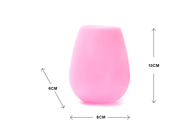 Collapsible Unbreakable Rubber Wine Glasses Portable Safe Shatterproof Colorful Silicone Wine