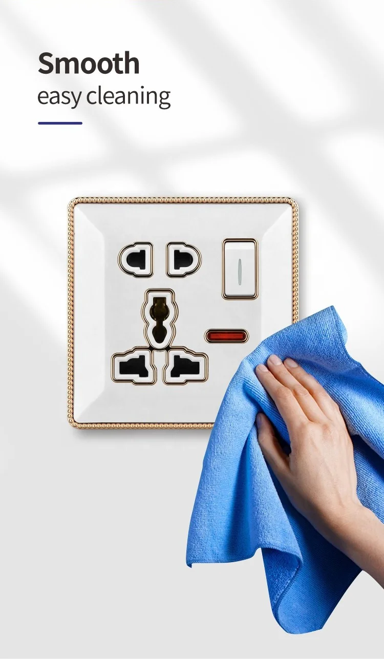 Black Walnut Doorbell Switch Socket W/neon British Acrylic Wall Switch