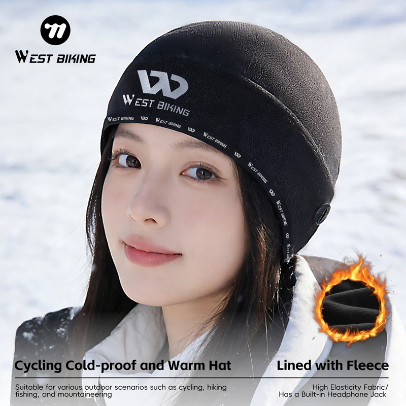 bike wear helmet cap Cooling Skull for Men wicking fleece for winter comfort ROCKBROS Winter Bike Skull Cap